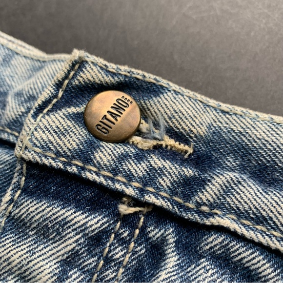 v i n t a g e :: Gitano Distressed Acid Wash Denim Mini Skirt - Picture 8 of 12